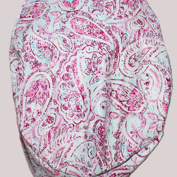 NEW Pink Mint Paisley Euro Scrub Cap - Picture 4 of 6